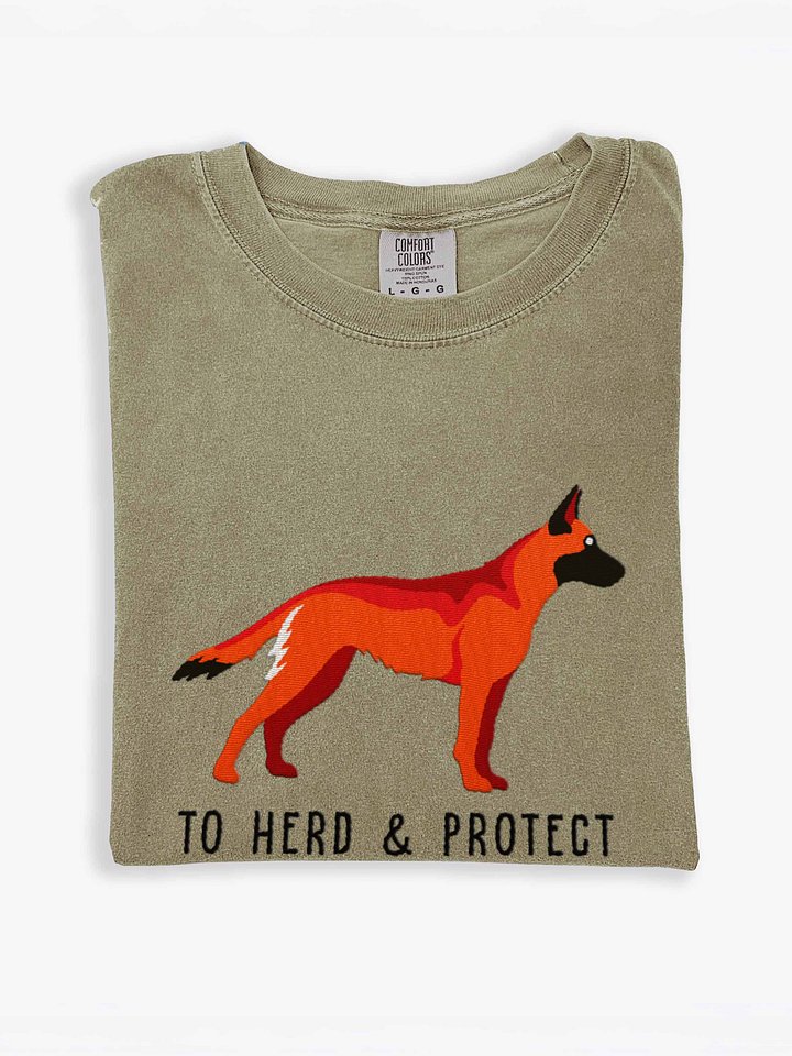 To Herd and Protect T-Shirt(Embroidered) of a Belgian Malinois(Red) product image (1)