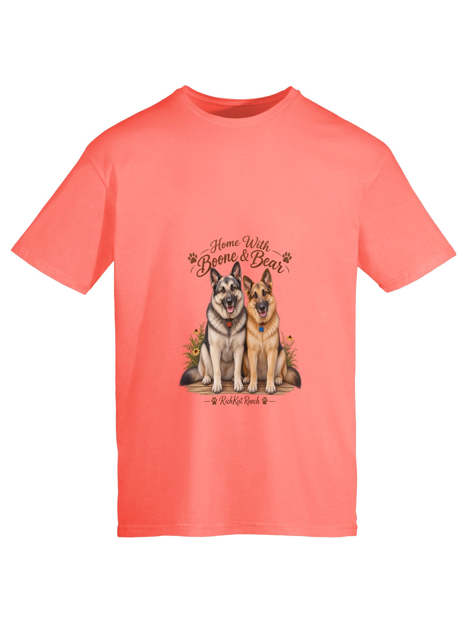 Home With Boone & Bear — Softstyle Paws and Flowers T-Shirt product image (55)