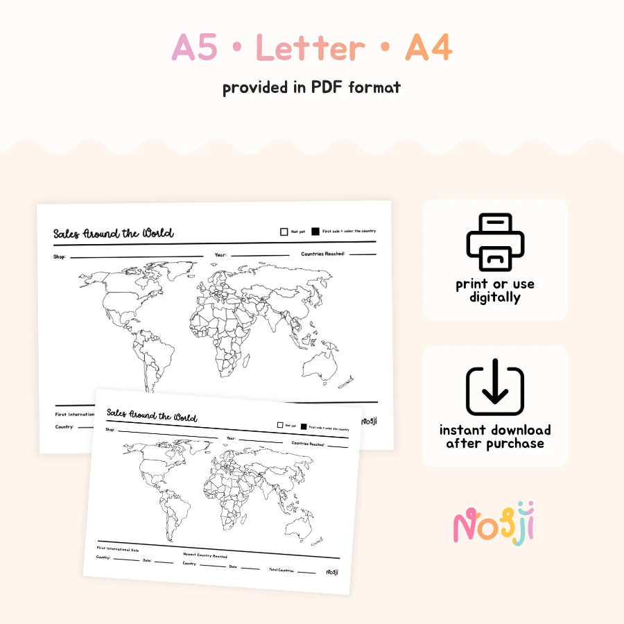 Sales Around the World Printable Tracker product image (2)