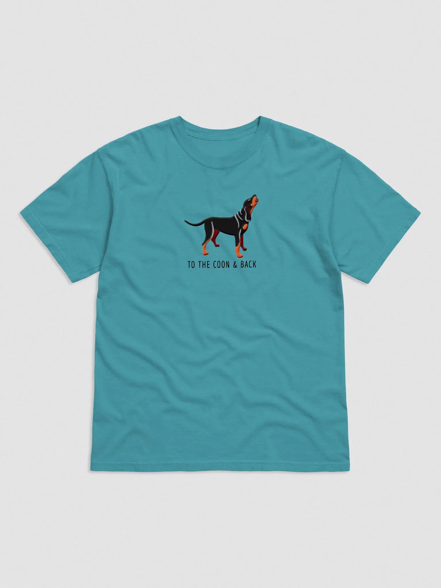 To the Coon and Back T-Shirt(Embroidered) of a Black and Tan Coonhound product image (4)