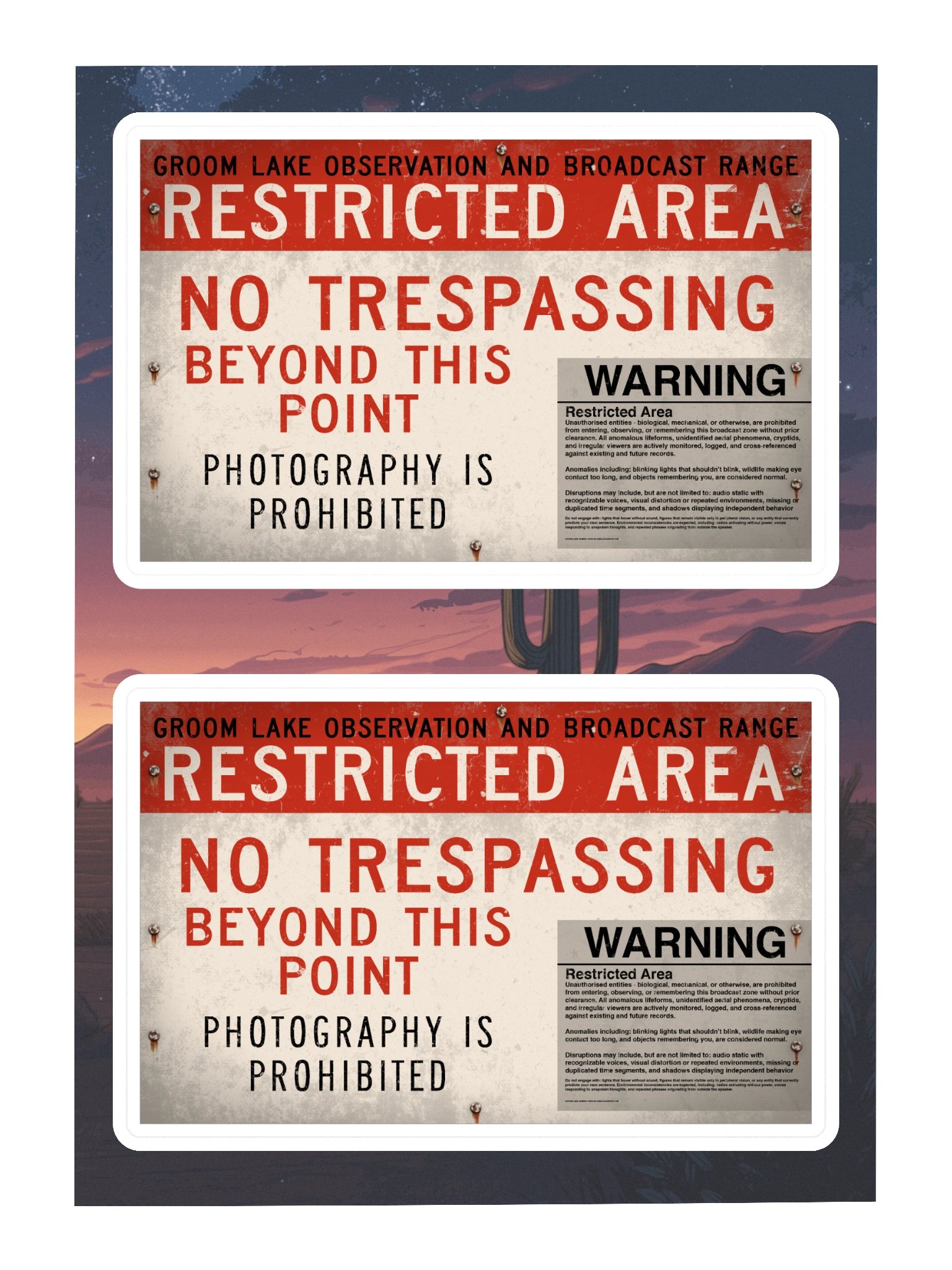 Groom Lake Restricted Area Stickers product image (3)