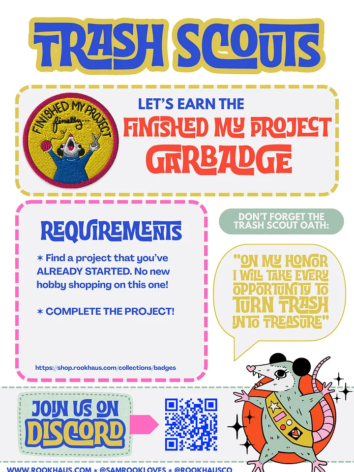 Trash Scouts GARBADGE: Finished My Project - Embroidered Badge product image (2)
