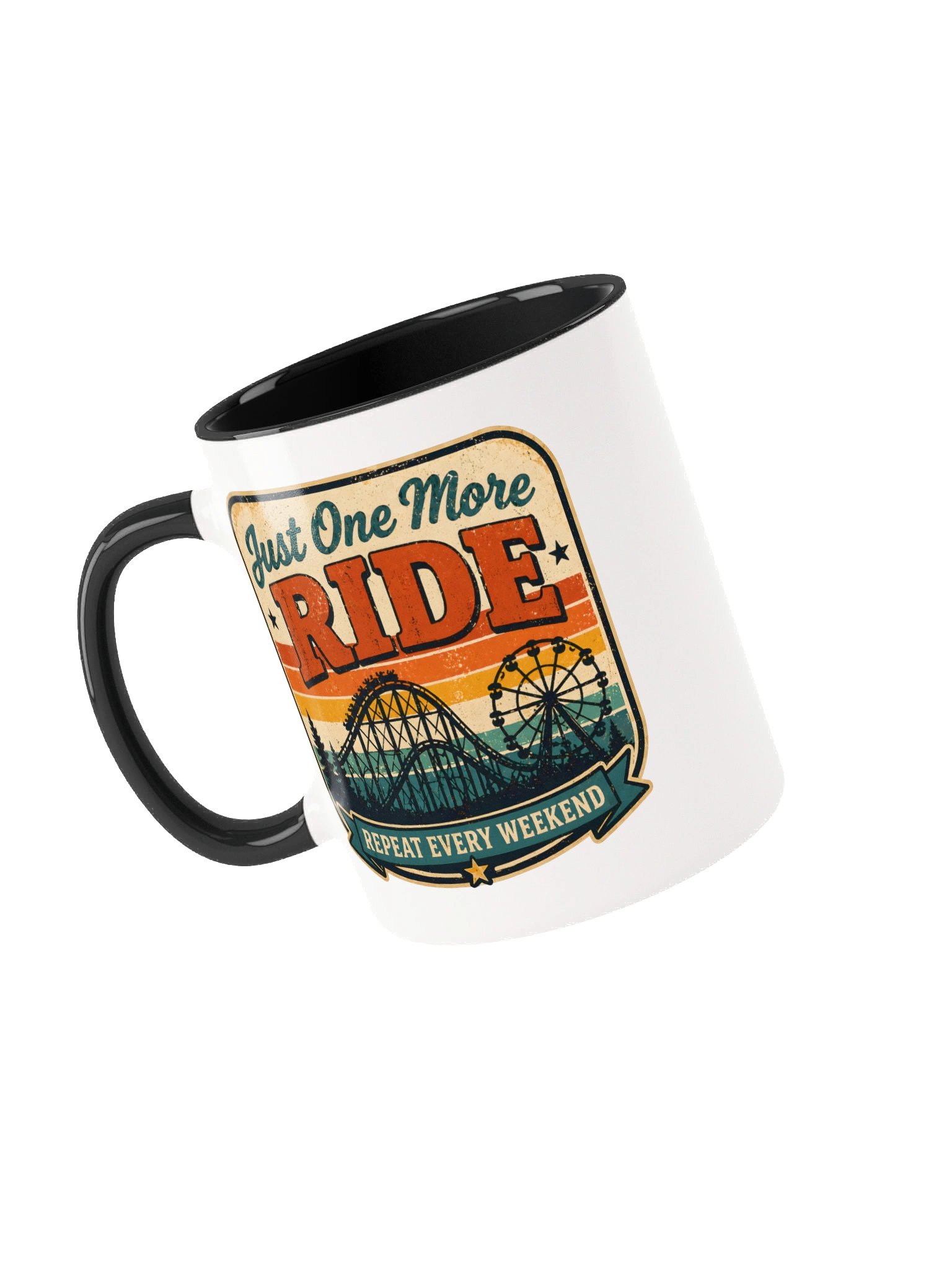 Just One More Ride Mug – Retro Coaster Sunset Coffee Cup for Thrill Seekers product image (48)