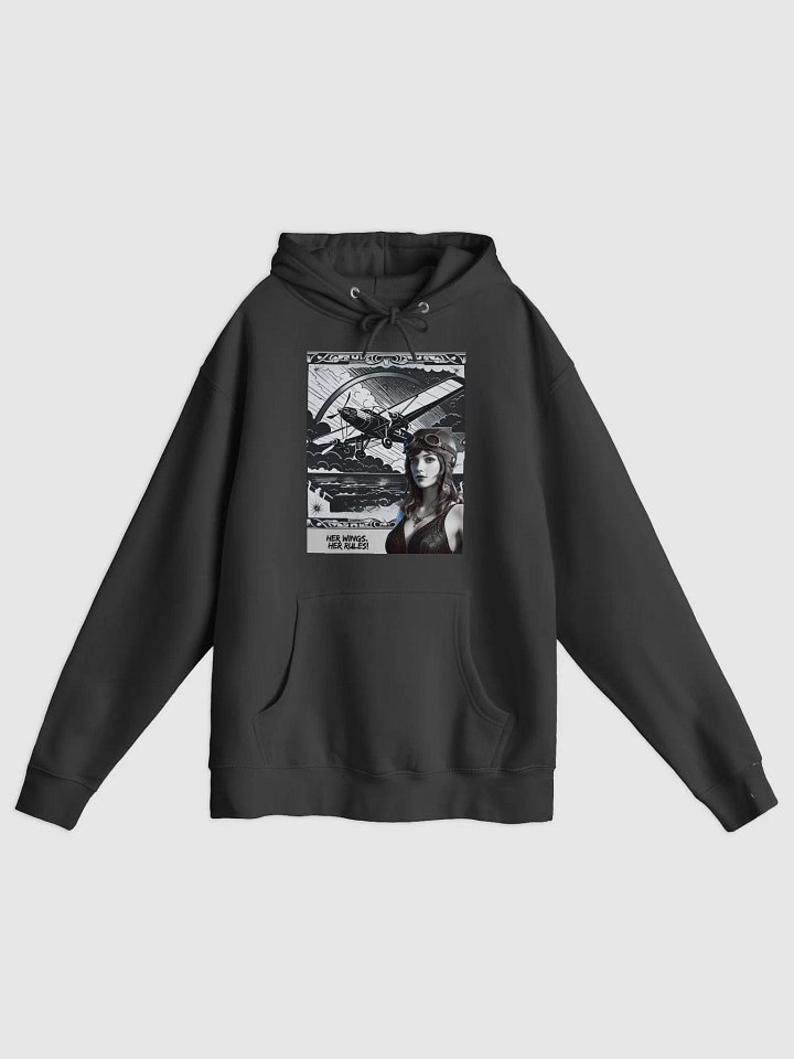 Her Wings, Her Rules - Vintage Aviation Flapper Front Graphic - Hoodie product image (1)