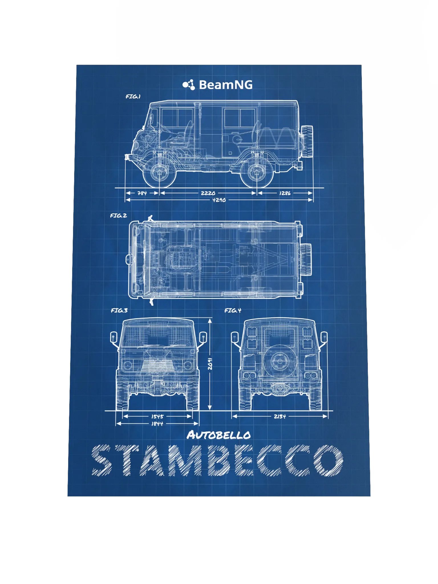 Autobello Stambecco Blueprint Poster product image (1)