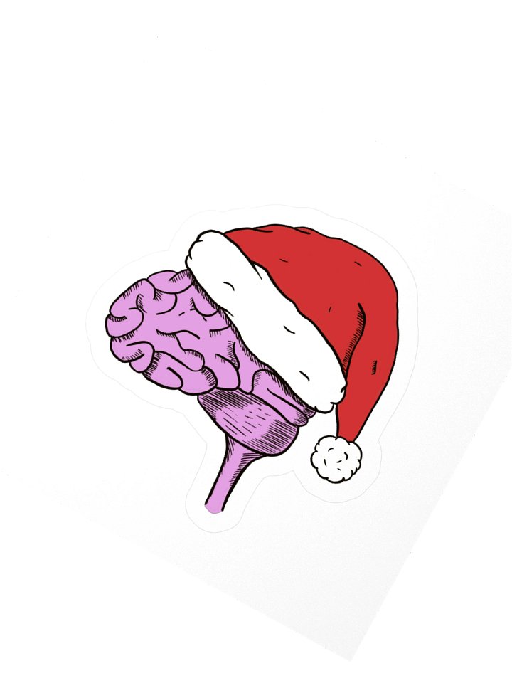 Festive Brain (Santa) Kiss Cut Stickers product image (2)