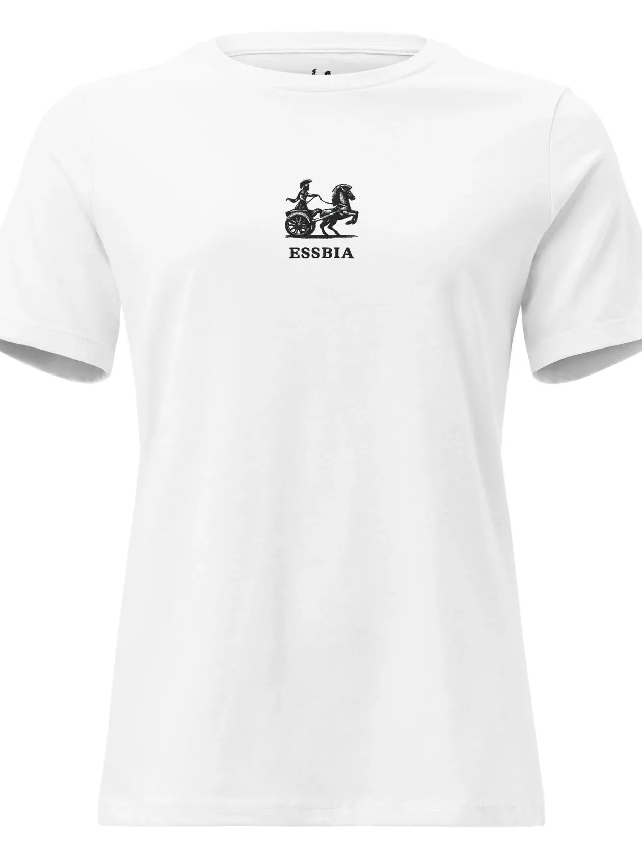 Women’s Relaxed T-Shirt - Embroidered Logo On Front - White product image (1)