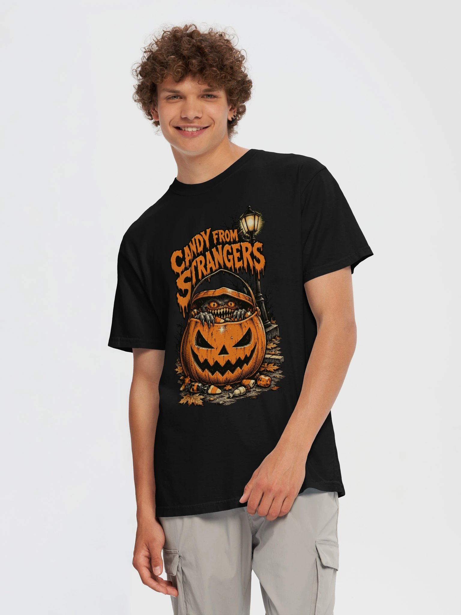 Candy From Strangers — Halloween Pumpkin Monster T-Shirt product image (5)