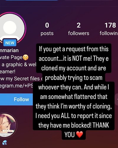 Not me. PLEASE REPORT THIS ACCOUNT! I do not want ANYONE to risk their data, safety, or get scammed because of these losers. ...