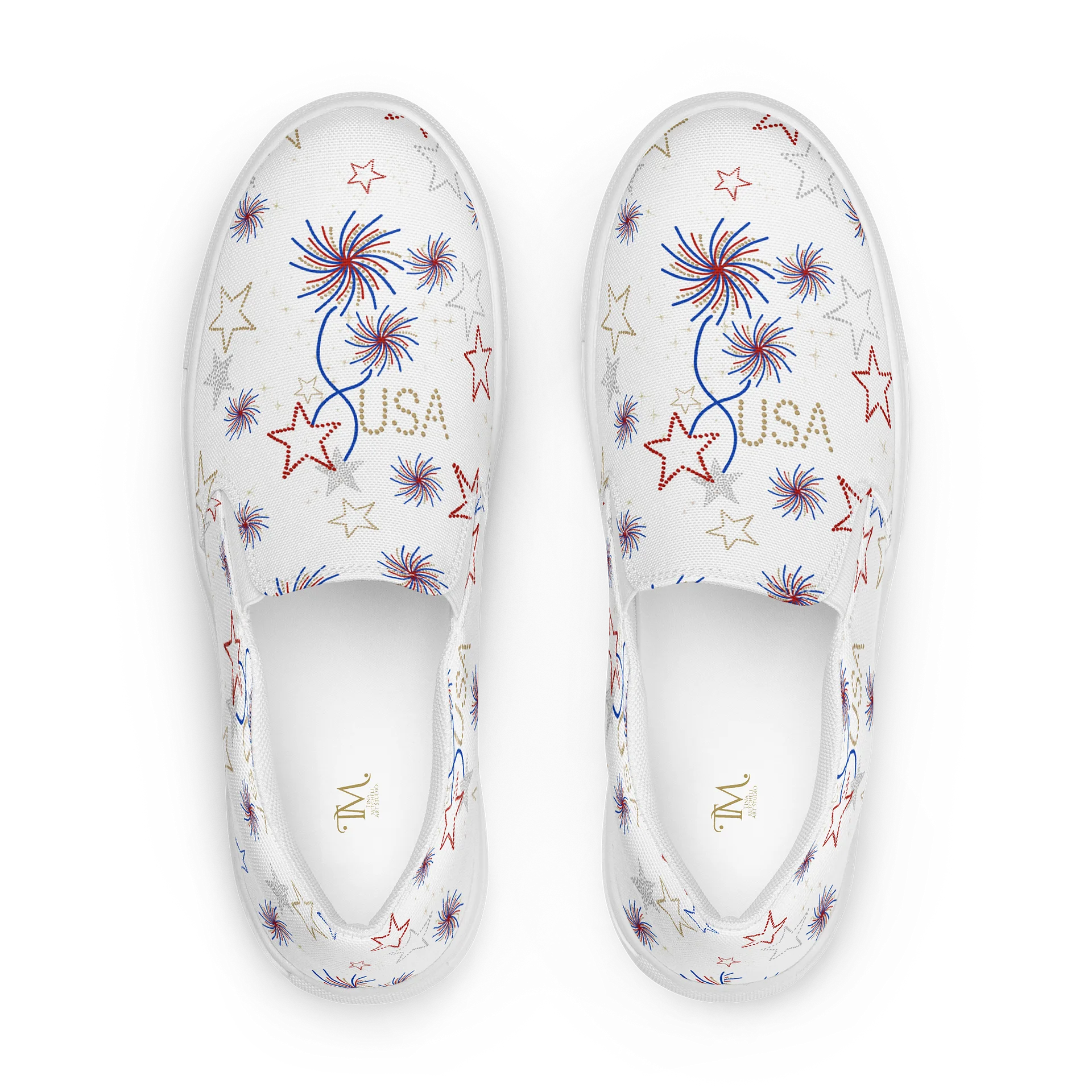Patriotic Fireworks – Women's Slip-On Canvas Shoes product image (2)
