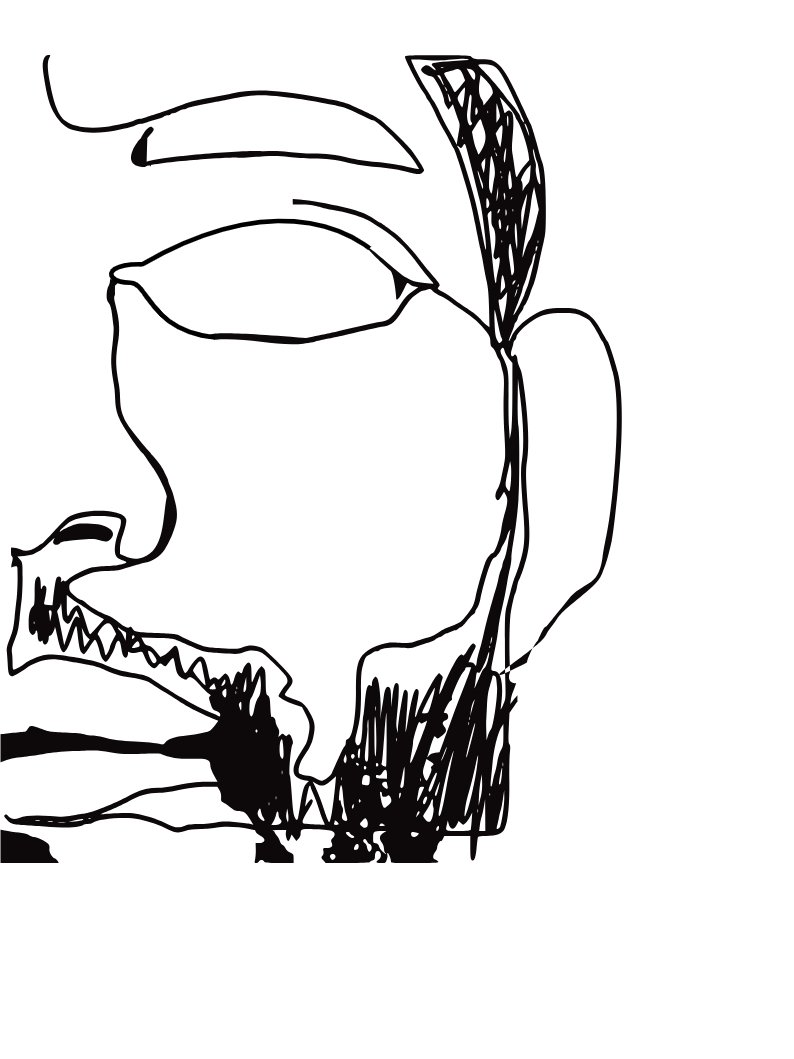 Black man face line drawing product image (1)