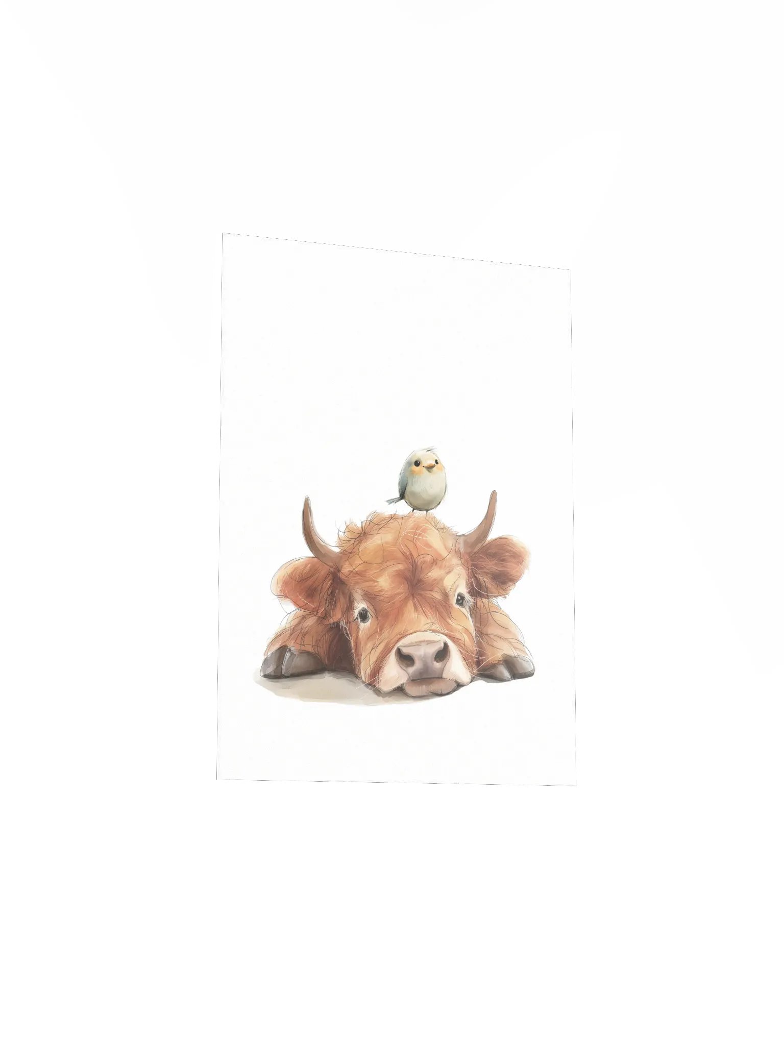 Highland Cow and Little Bird Nursery Print product image (5)