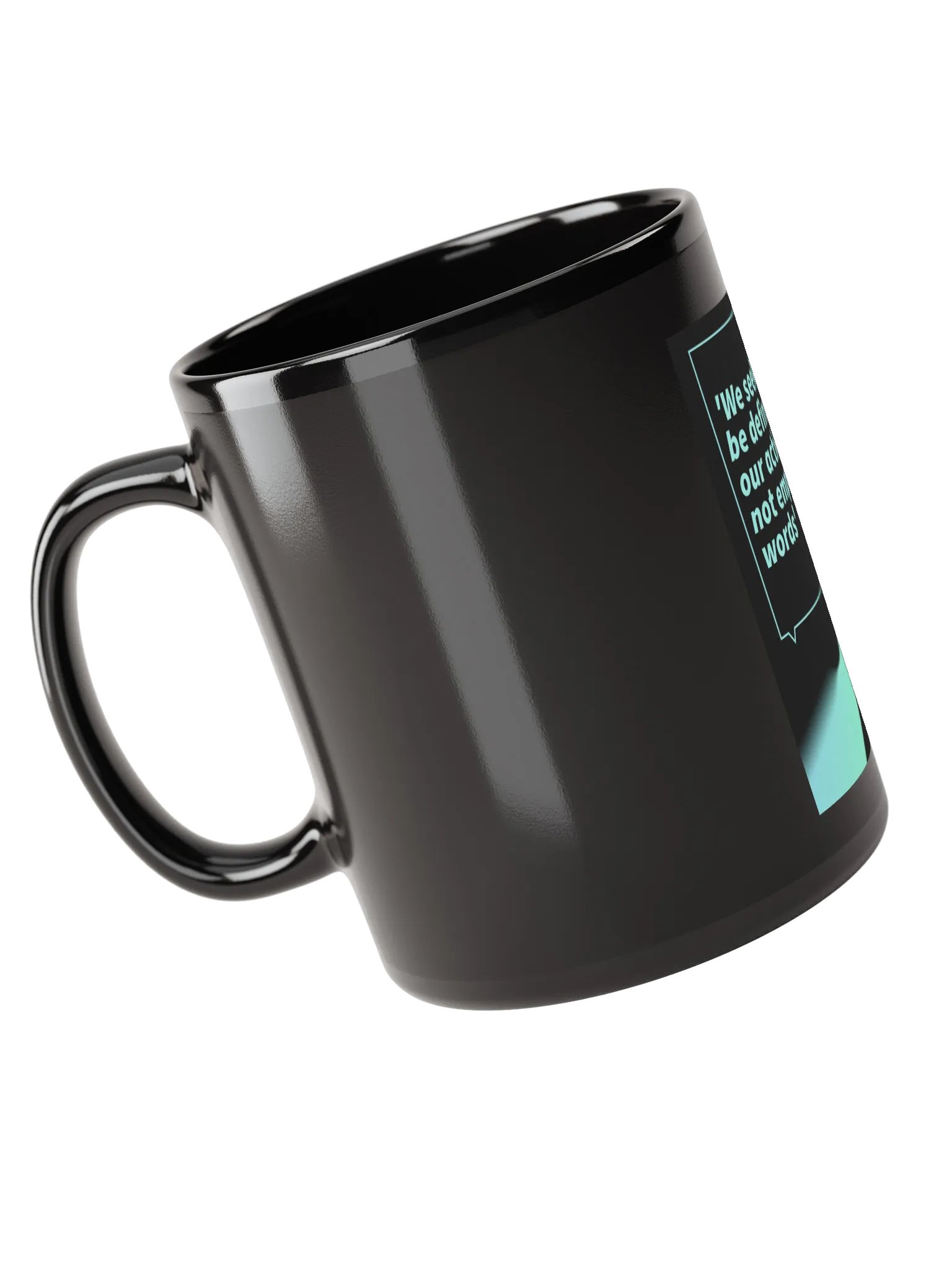 Action-Defined Quote Black Mug product image (3)