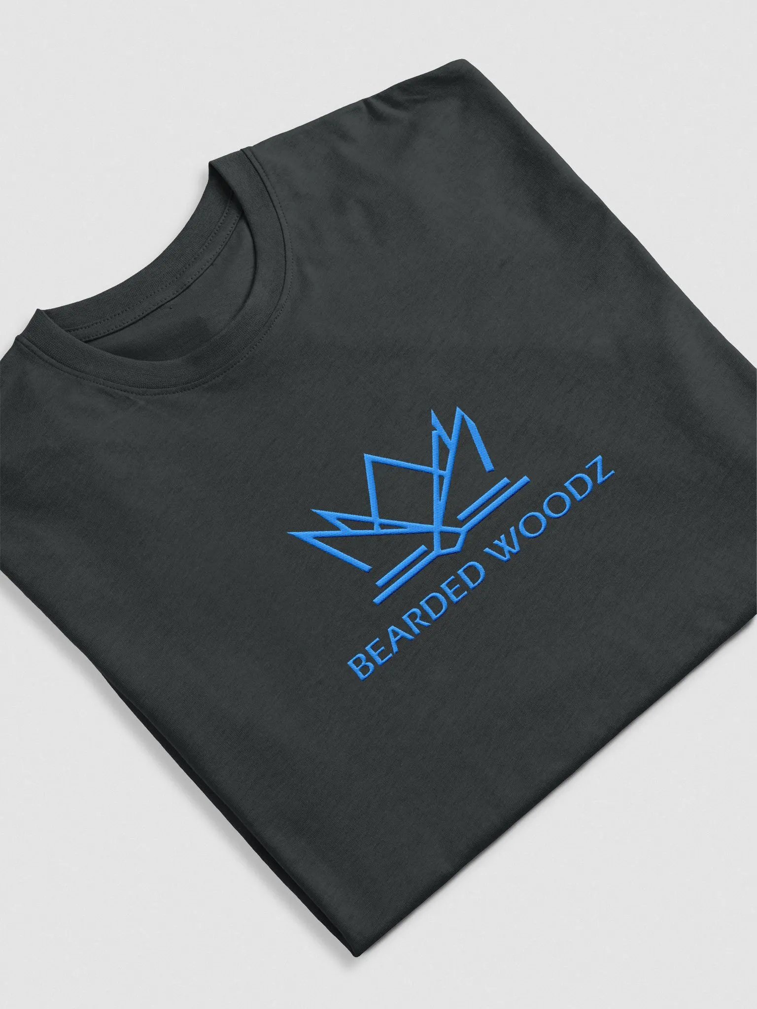 Men's Classic Bearded Woodz T-Shirt (Aqua/Teal Embroidery) product image (3)