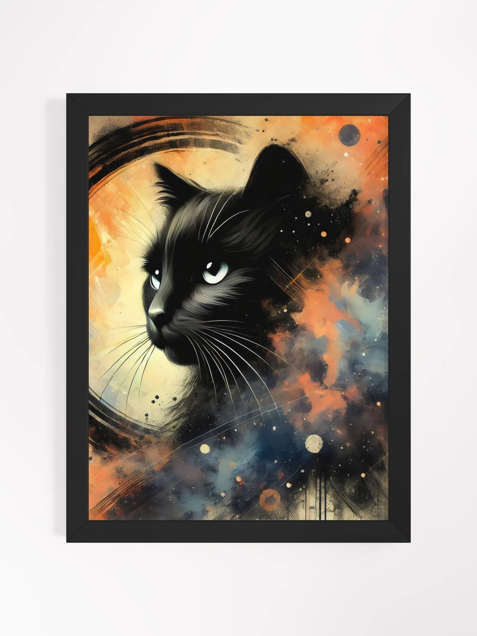 Abstract Black Cat in Smoke - Wall Art product image (1)