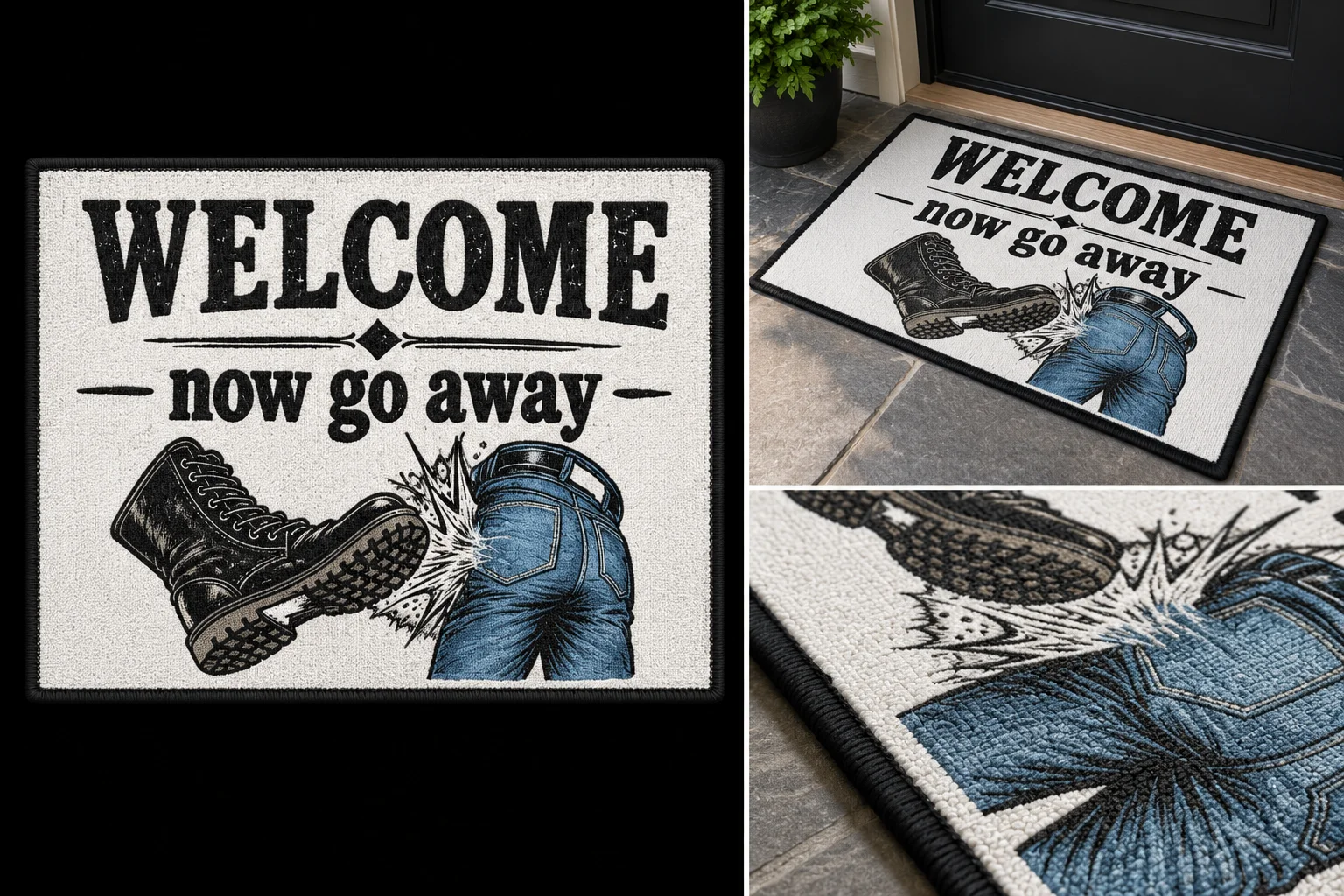 Comic Kick Graphic Area Rug product image (1)