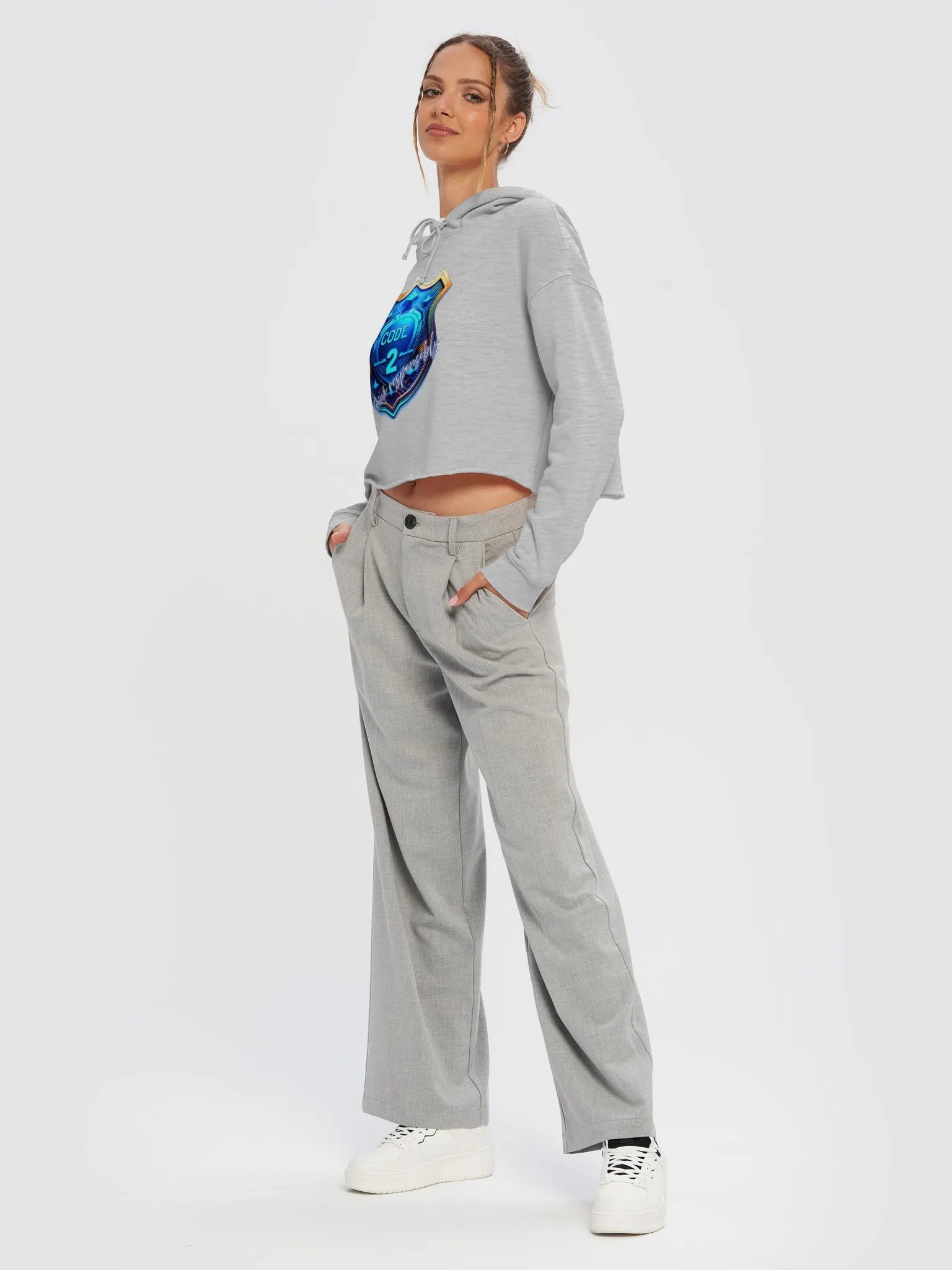 Code 2 - Ladies' Crop Top Hoodie product image (17)