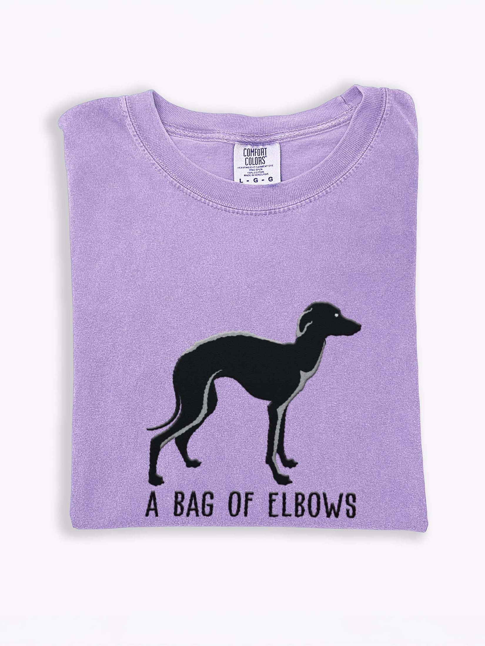 A Bag of Elbows T-Shirt(Embroidered) of an Italian Greyhound(Black) product image (1)