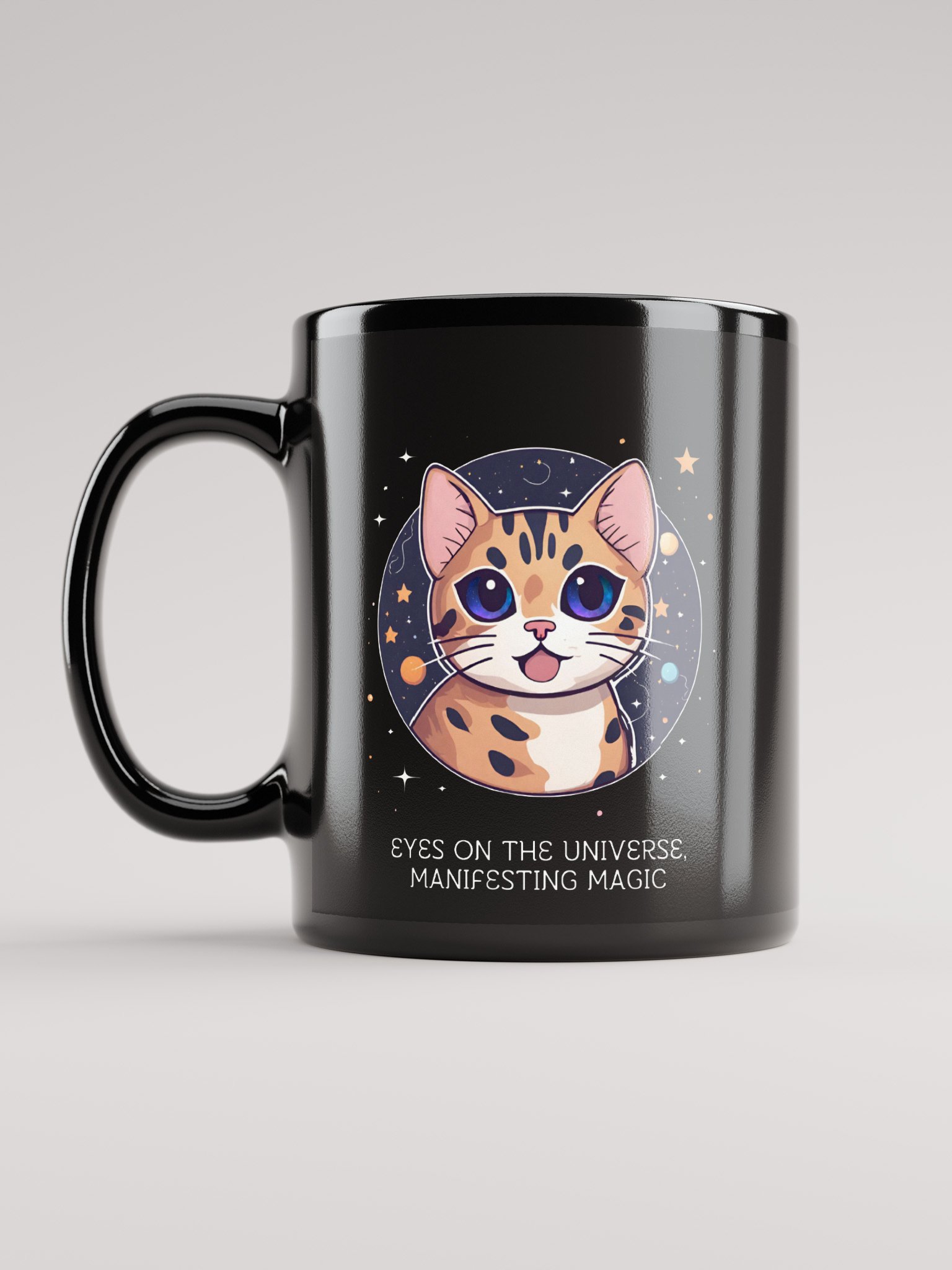 Cosmic Cat Black Glossy Mug product image (11)