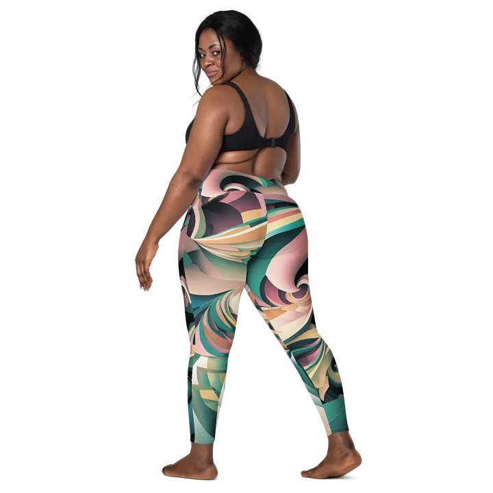 Abstract Lithographic Pattern Design Leggings with pockets - V6 product image (2)