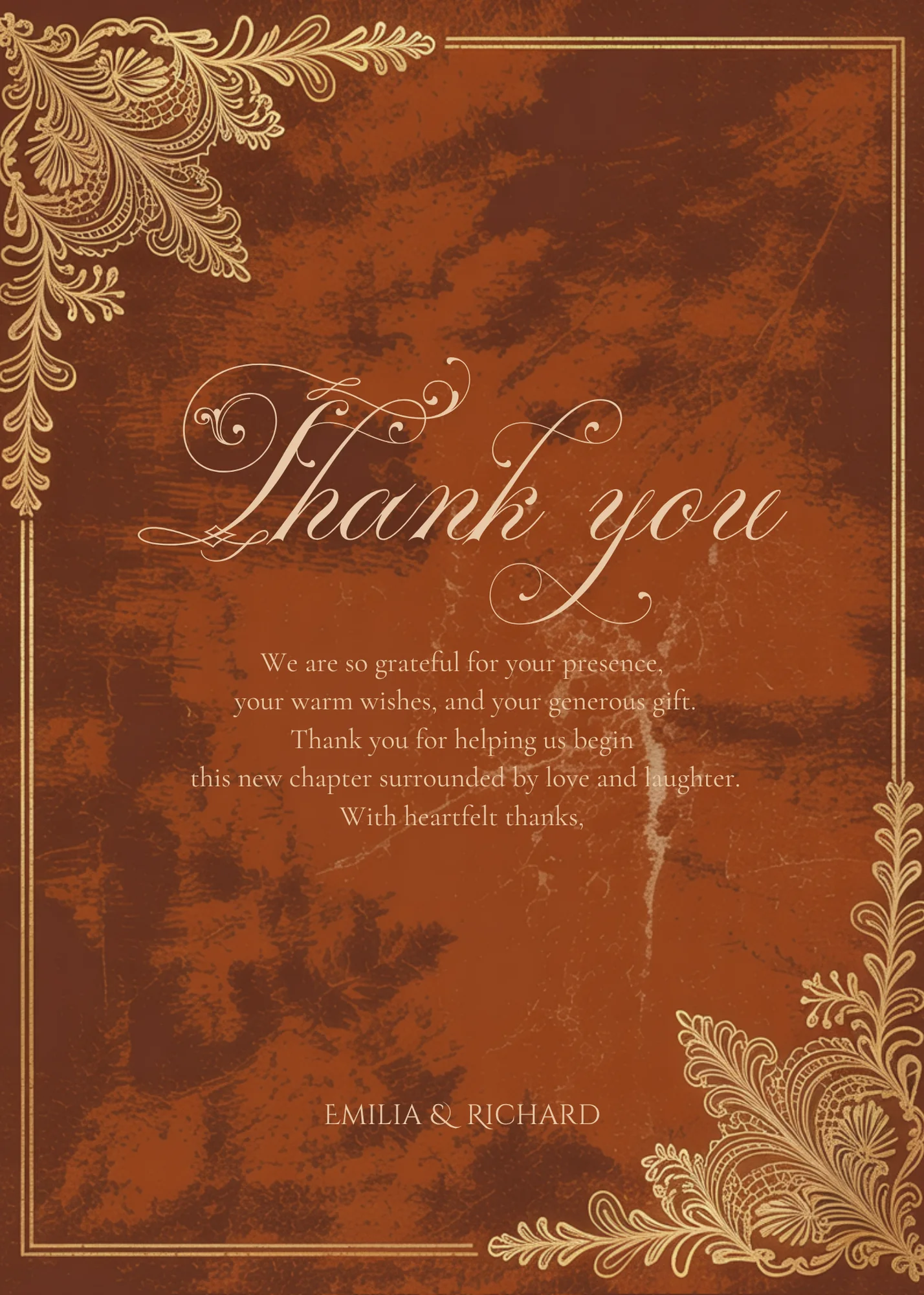 Editable Vintage Wedding Invitations | Edit in Canva | Instant Download Template | Rustic Brown Gold Terracotta product image (6)