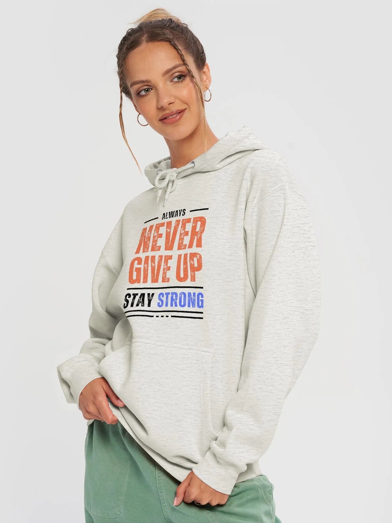 NEVER GIVE UP Strong Statement Hoodie product image (3)