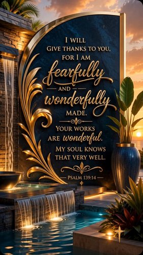 Psalm 139:14 and more @beinspired.music 🤍

I will give thanks to you, for I am fearfully and wonderfully made. Your works are...