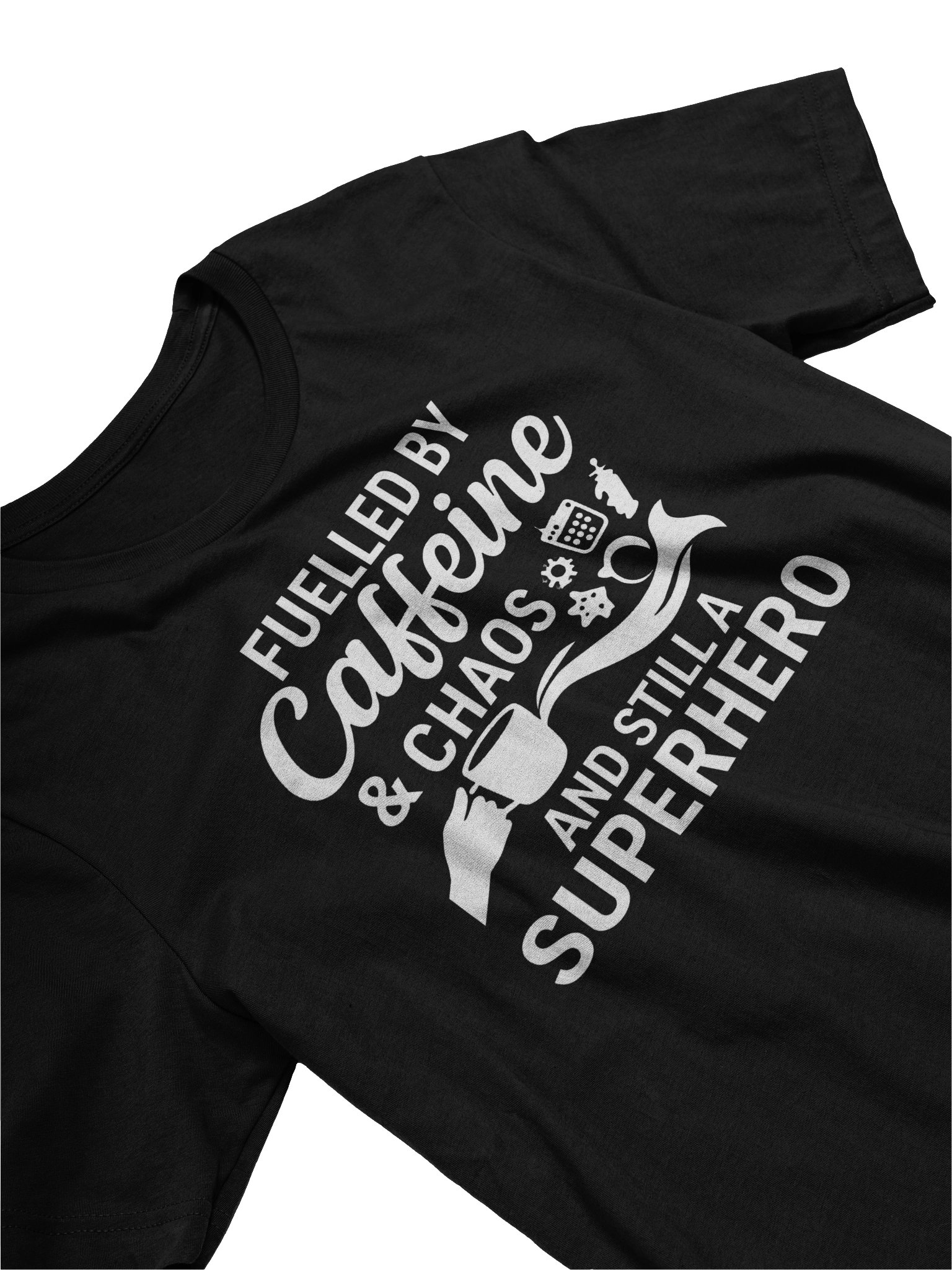 Fueled by Caffeine & Chaos — Superhero Tee product image (15)