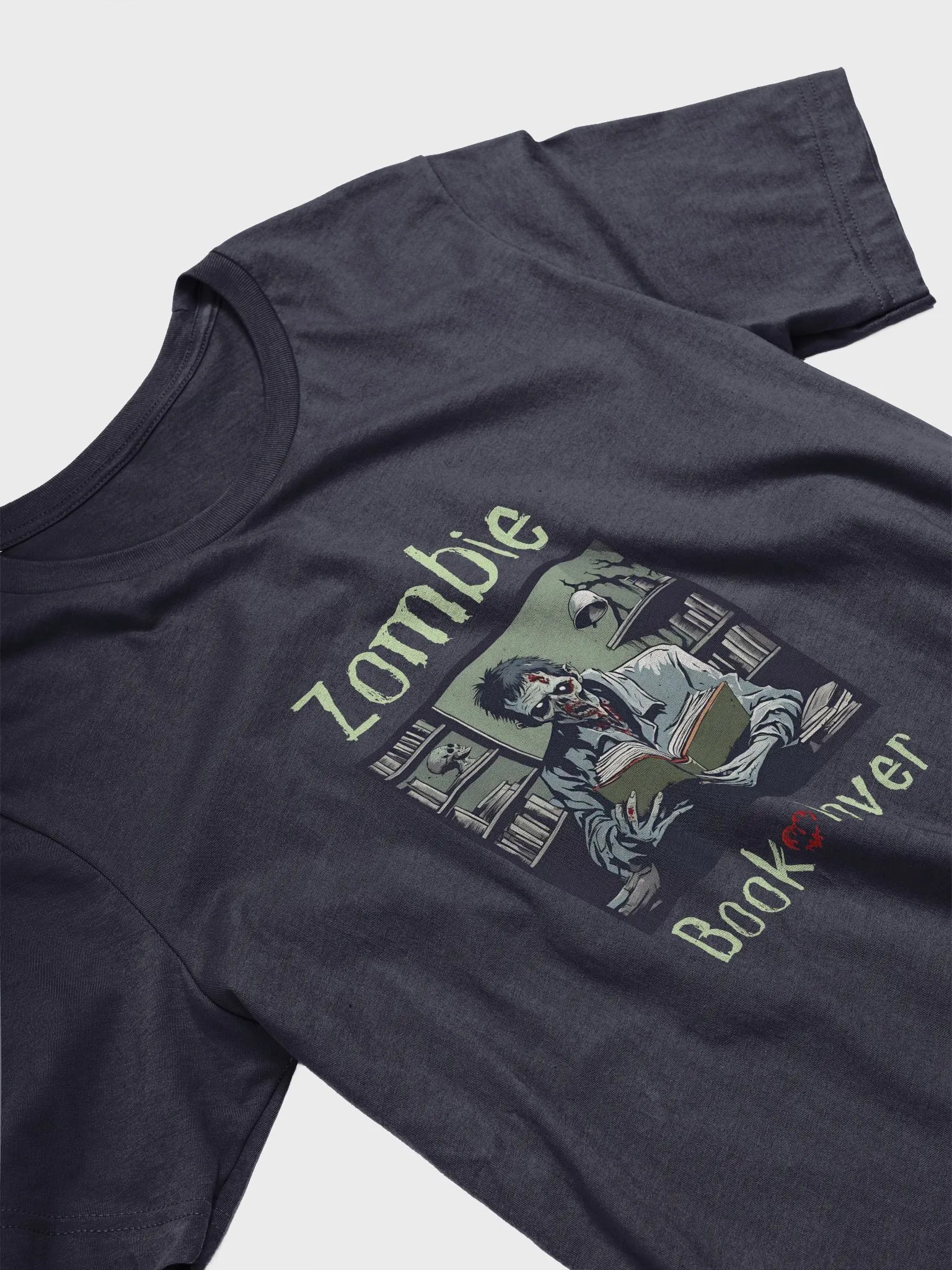 Zombie Book Lover Navy T-shirt product image (3)