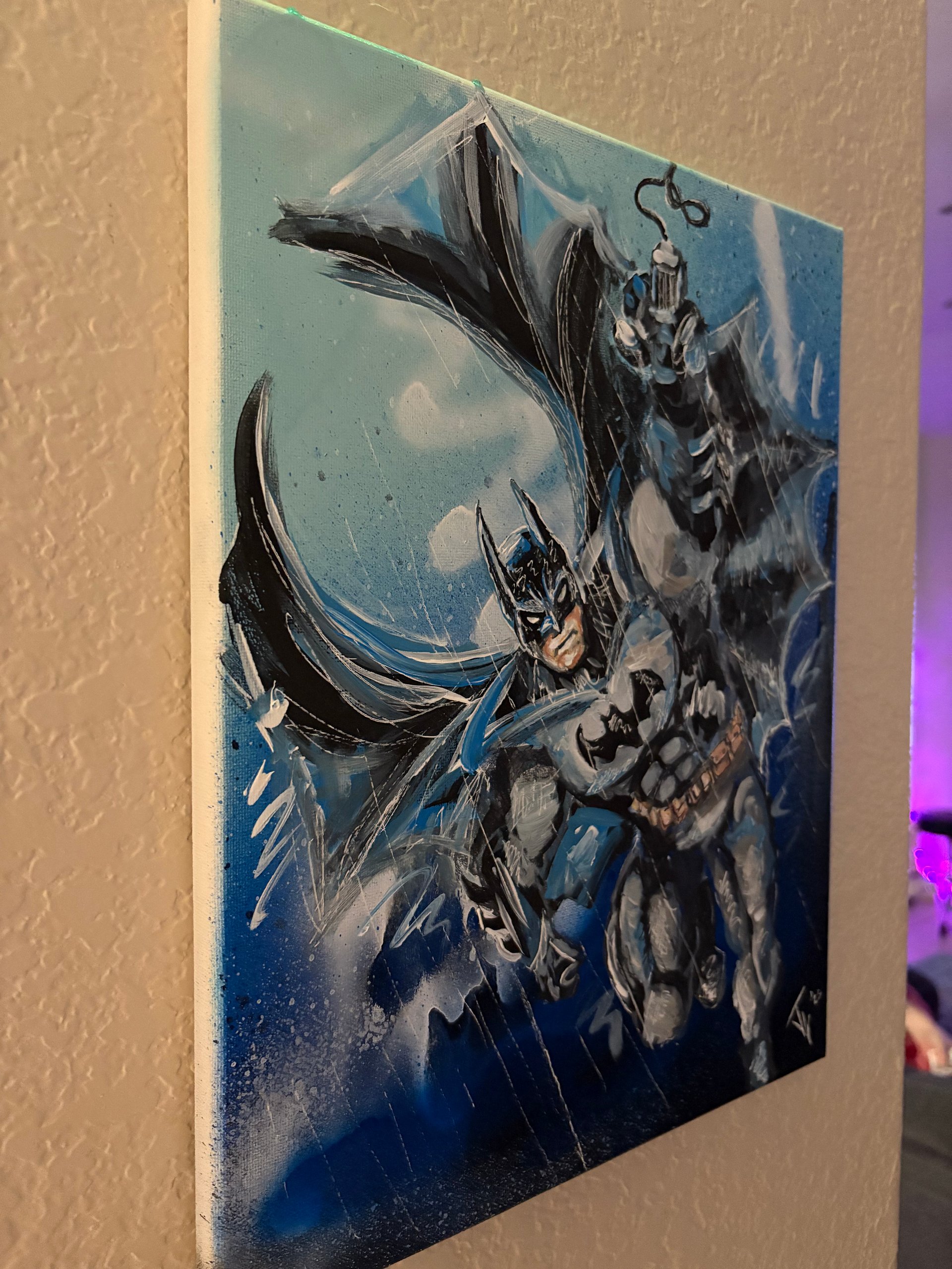 Canvas Prints of Batman Grappling in the Rain product image (4)