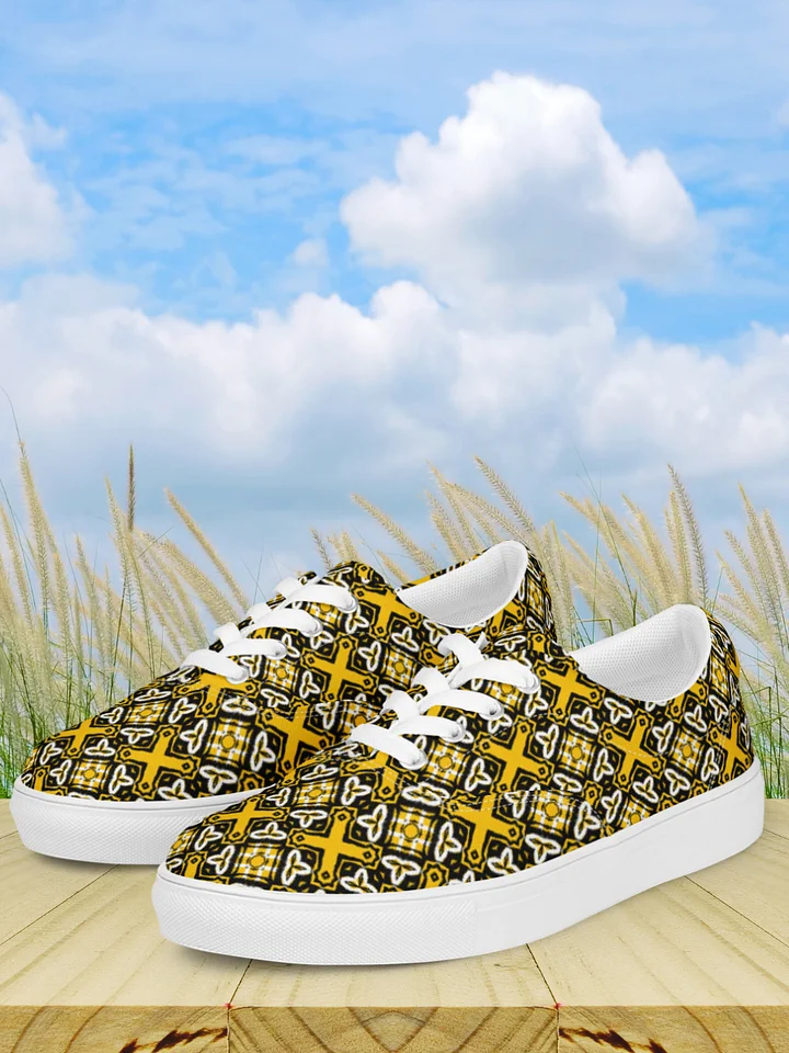 Symmetry in Yellow: Women's Lace-Up Canvas Shoes product image (1)