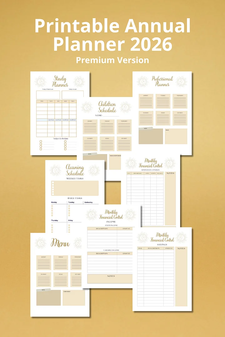 Cosmic Minimalist Annual Planner Template product image (2)