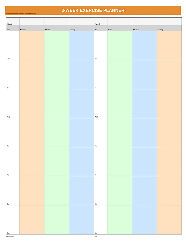 2 Week Exercise Planner product image (1)