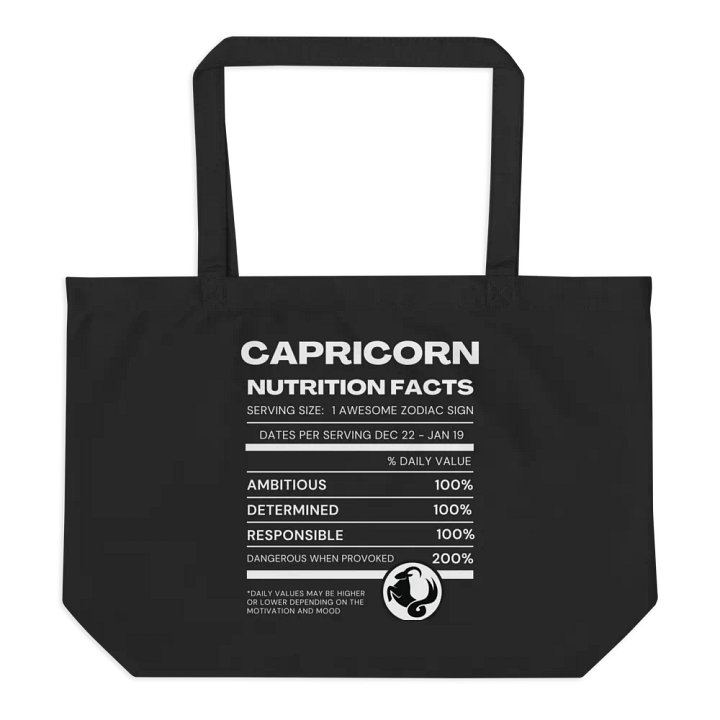 Capricorn Nutrition Facts Tote product image (1)
