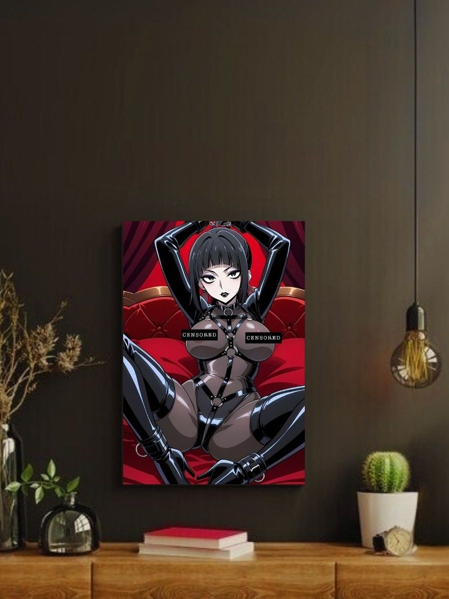 Metal Print - Luna Rain Original Character Black Harness Red Room - 8x10 product image (2)