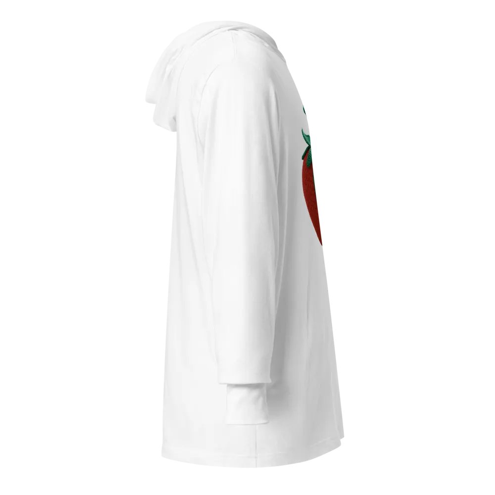 CozyAvocado White Unisex Hooded Long Sleeve Tee Strawberry #01 product image (10)