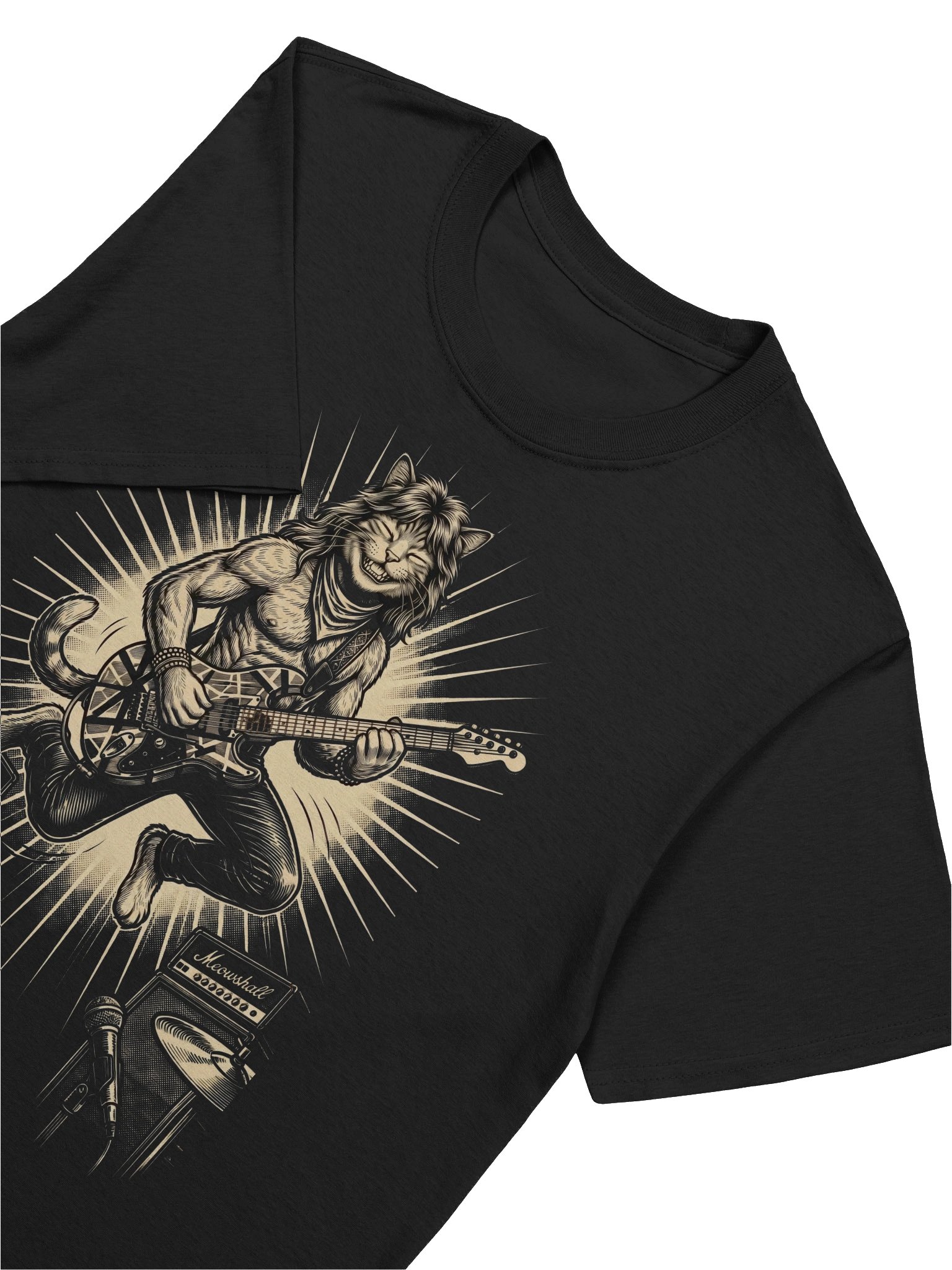Eddie Van Halen Cat Guitar T-Shirt | Funny Rock Music Guitar Tee product image (5)