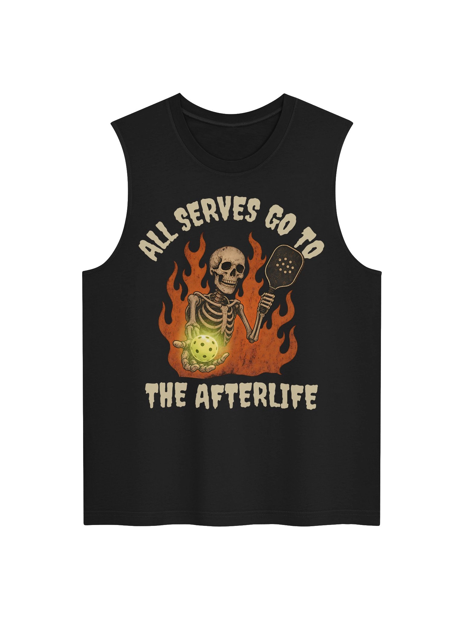 All Serves Go to the Afterlife Pickleball Tank Top Funny Skeleton Gift product image (2)