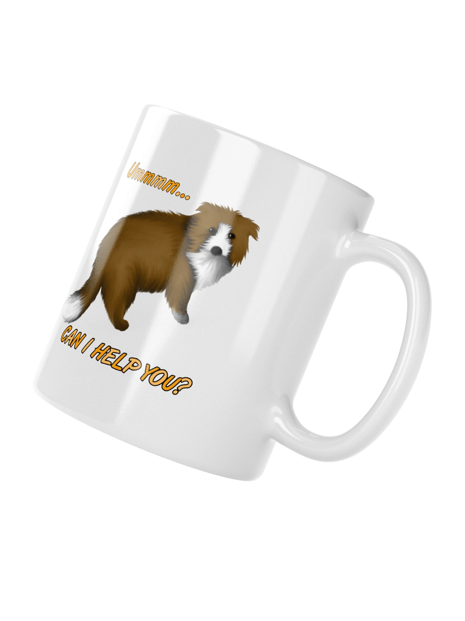 Dog "Ummm... Can I Help You?" White Glossy Mug product image (3)