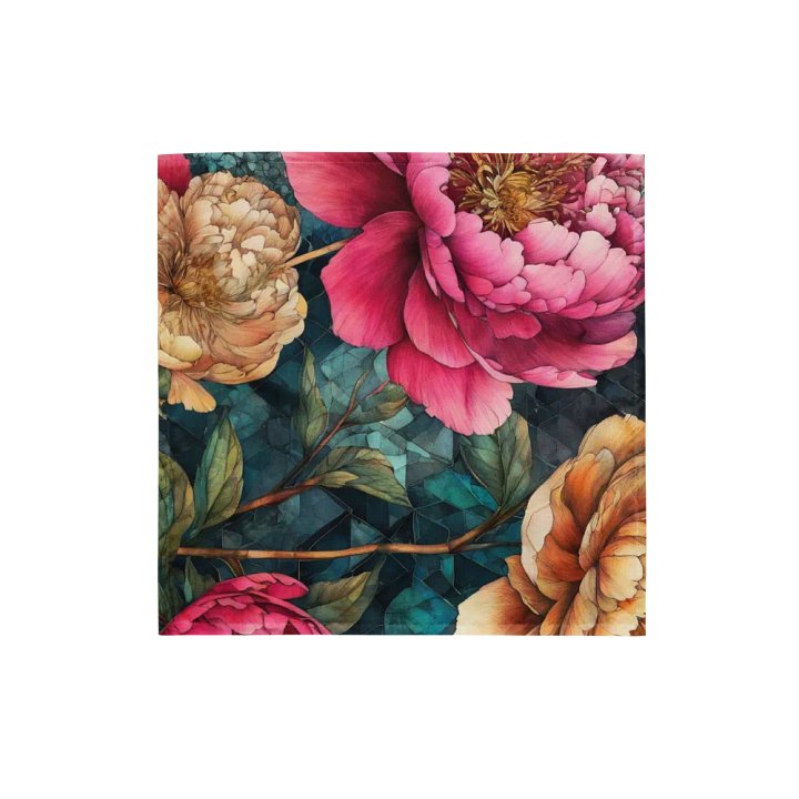 Floral Mosaic Vintage Peony All-Over Bandana product image (1)
