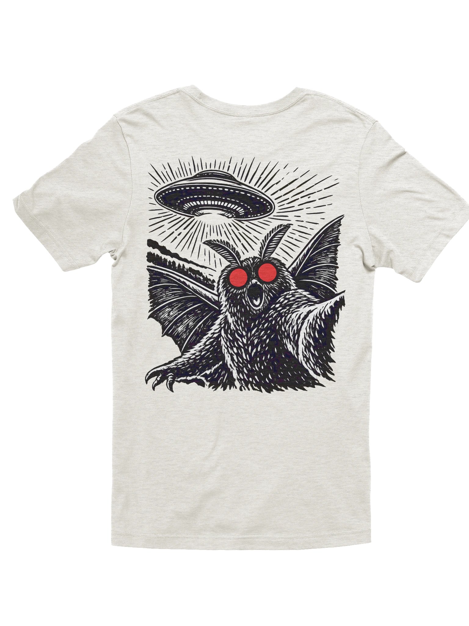 MOTHMAN SELFIE W/ FRONT LOGO SUPER SOFT T-SHIRT (HEATHERED COLORS PT.2) product image (3)