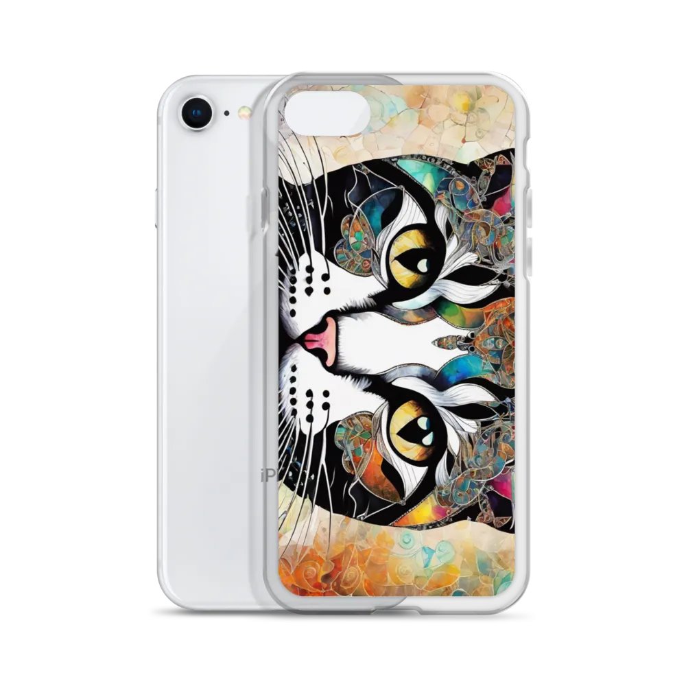 Whimsical Cat Face Clear iPhone Case product image (51)