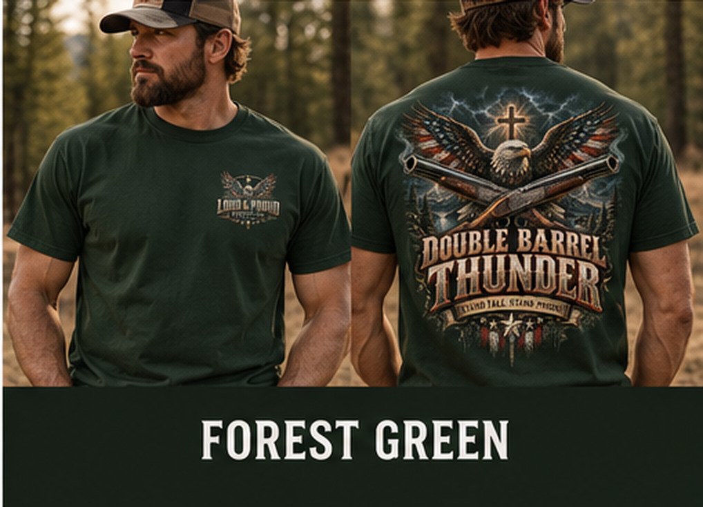 Double Barrel Thunder – Men's Patriotic Eagle Heavyweight Tee product image (6)