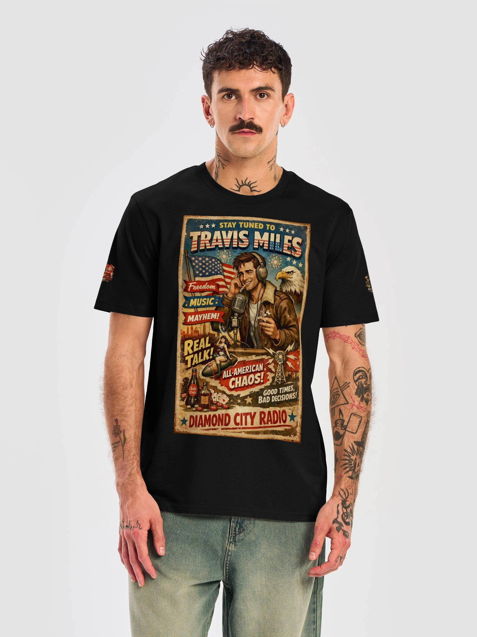 Stay Tuned to Travis Miles – Diamond City Radio Tee product image (5)