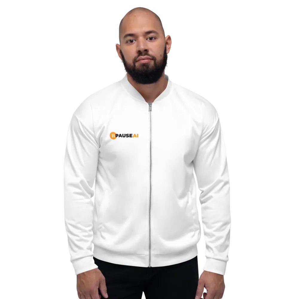 White Bomber Jacket (Unisex) product image (1)