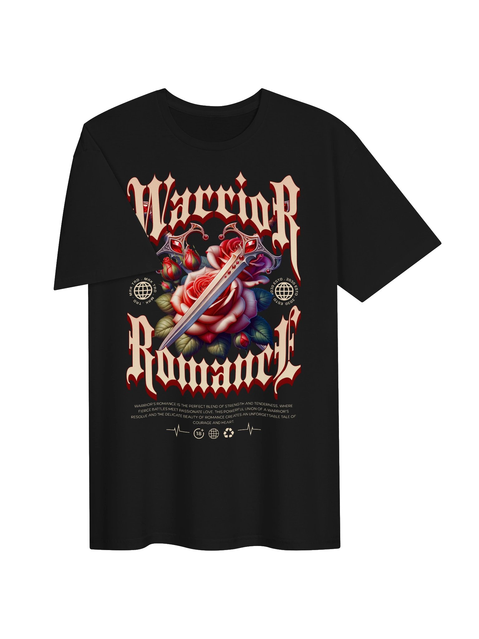 Warrior Romance Dagger and Rose Graphic Unisex Softstyle T-Shirt product image (2)