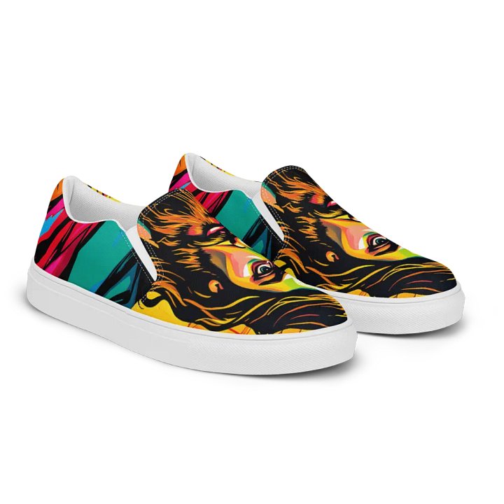 Thumbs Up Pop art J-dog Men's Slip-On Canvas Shoes product image (2)