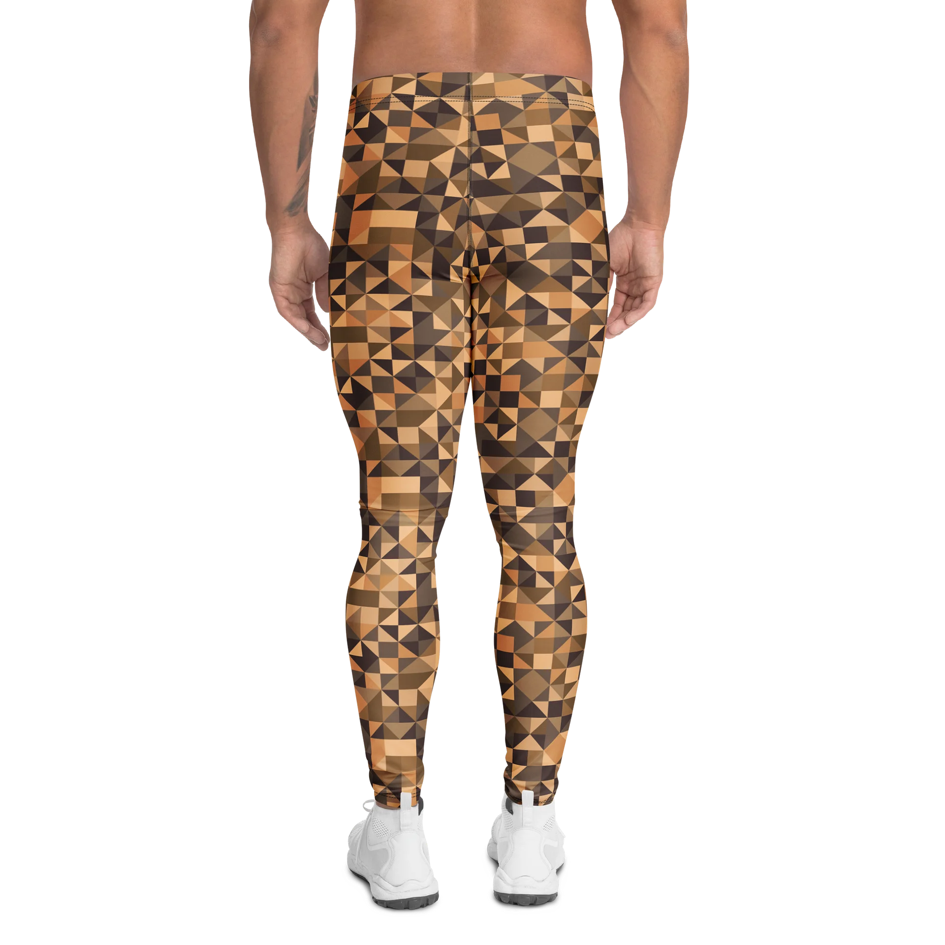 Bold Vintage Geometric Triangles Men's Leggings product image (2)