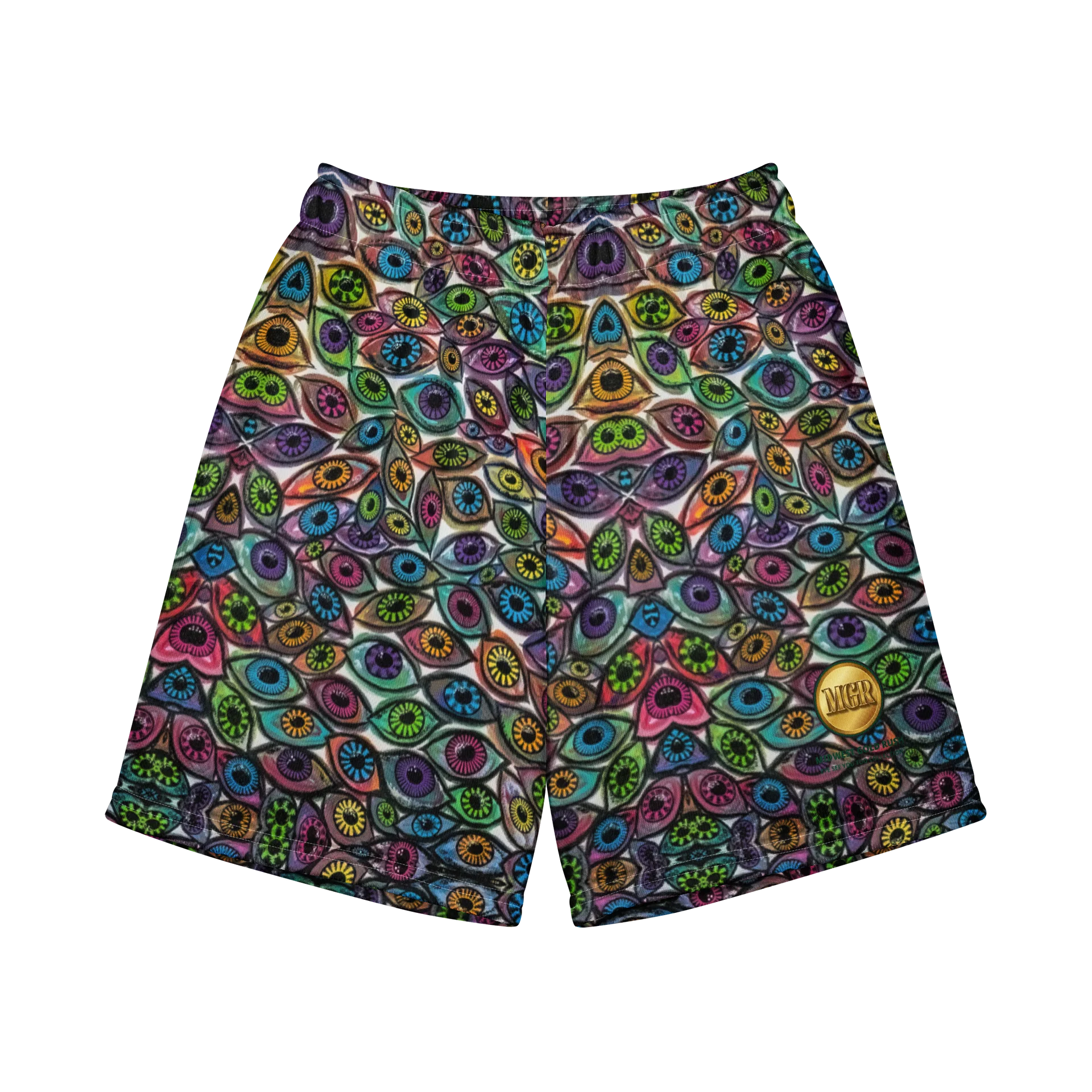 Youth Colorful Eyes Recycled Mesh Shorts | Eye See You Too product image (1)