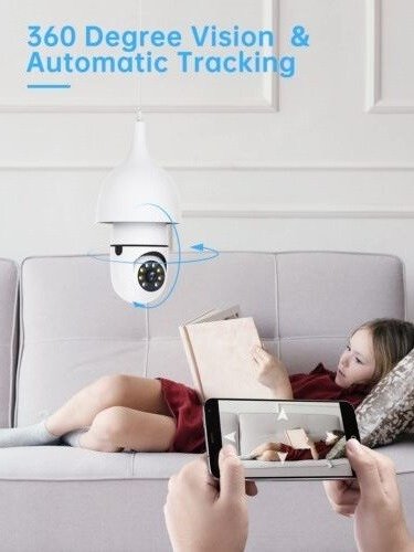 1080p Smart WiFi Panorama Light Bulb Camera - Outdoor Wireless Security Cam product image (3)